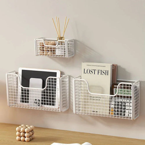 Punch-free Kitchen Cabinet Door Storage Box Iron Rack Wall-mounted Cab