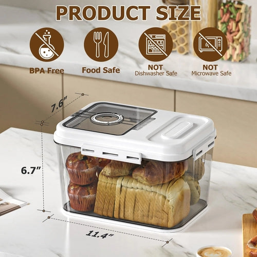 Bread Box For Kitchen Countertop, Airtight Bread Storage Container,