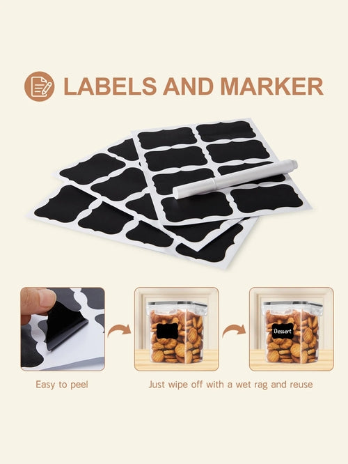 48pcs，kitchen gadgets, sealed pasta boxes with LIDS, labels and markin