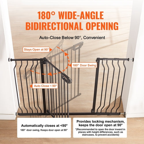Baby Gate, 29.5in-51in Extra Wide, 30in High, Dog Gate for Stairs
