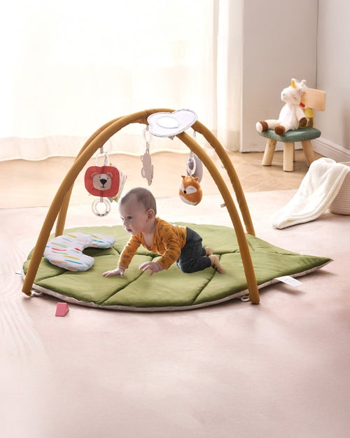 Baby Play Gym Mat, Baby Activity Mat with 6 Sensory Toys, Oversize