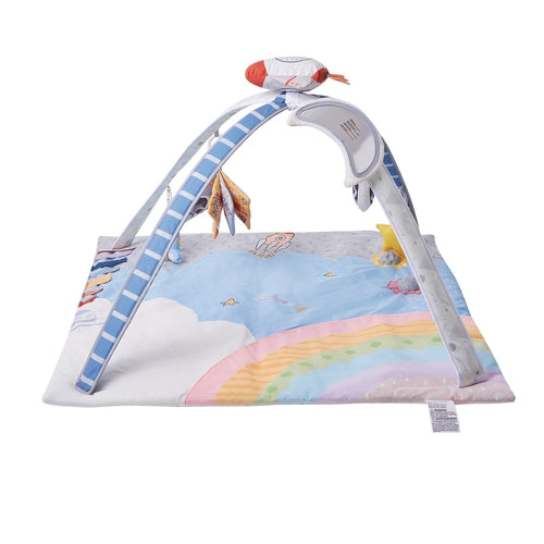 Baby Play Gym Mat, Tummy Time Mat with 6 Sensory Toys, Baby Activity