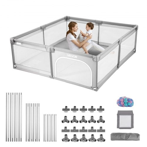 Baby Playpen, 2000 x 1490mm Large Toddlers Playpen, Indoor/Outdoor