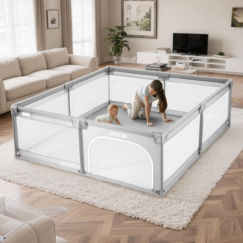 Baby Playpen, 2000 x 1490mm Large Toddlers Playpen, Indoor/Outdoor